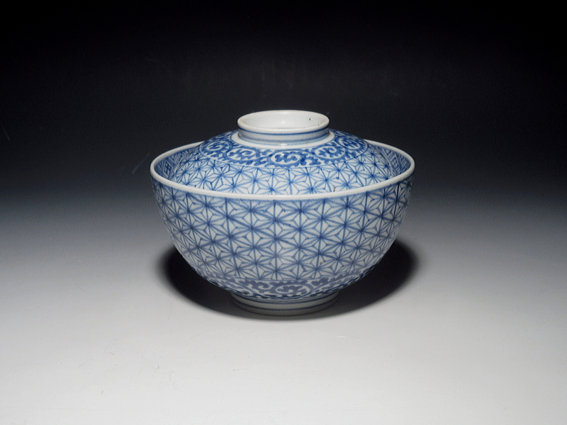 【割引品】28558 伊万里 染付 蒸茶碗 5個 線描き 唐草文 古美術 古玩 骨董 染付