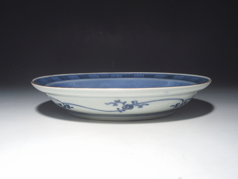 古伊万里　藍柿右衛門　鳳凰文　六寸皿【延宝】