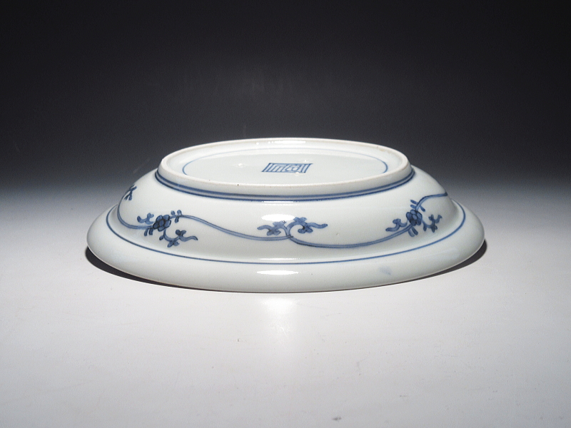 古伊万里　藍柿右衛門　鳳凰文　六寸皿【延宝】