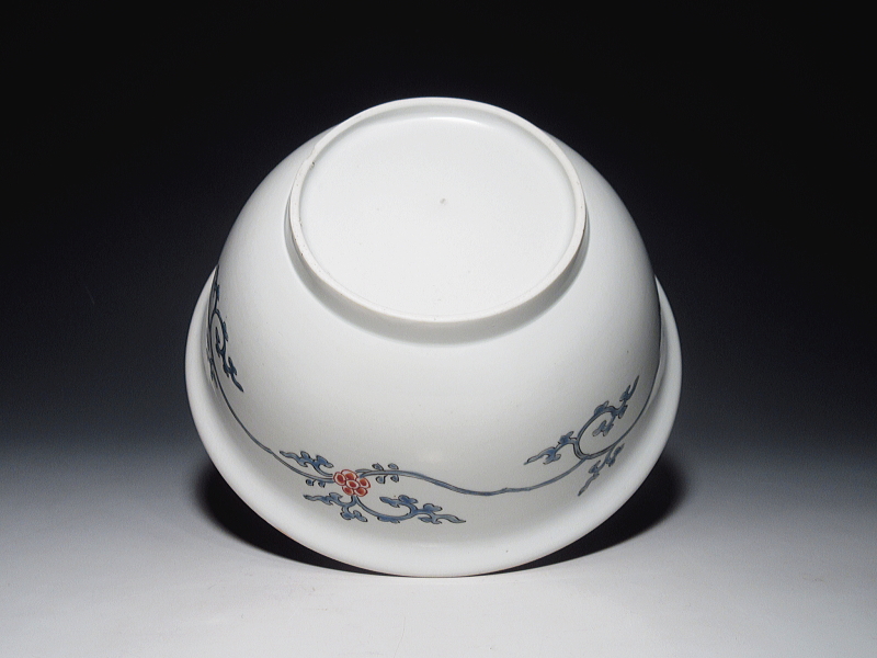 古伊万里　柿右衛門　唐獅子牡丹文　丸鉢【延宝】