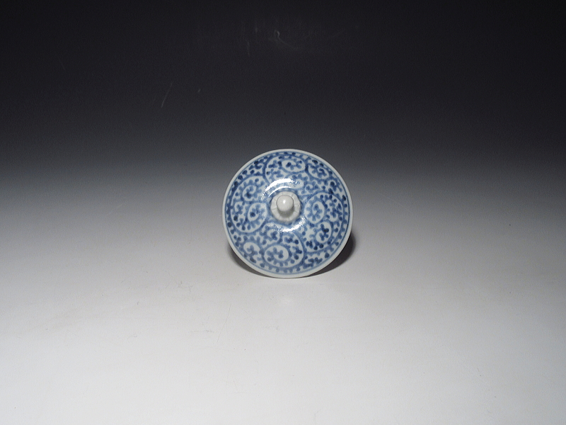 古伊万里　染付　七宝蛸唐草文　水注【享保～宝暦】