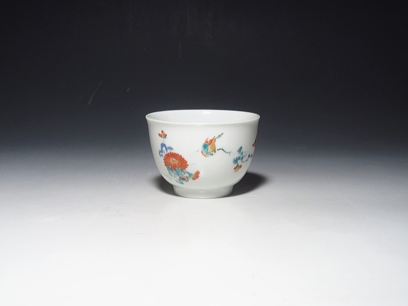 古伊万里　柿右衛門　花鳥文　盃【延宝】