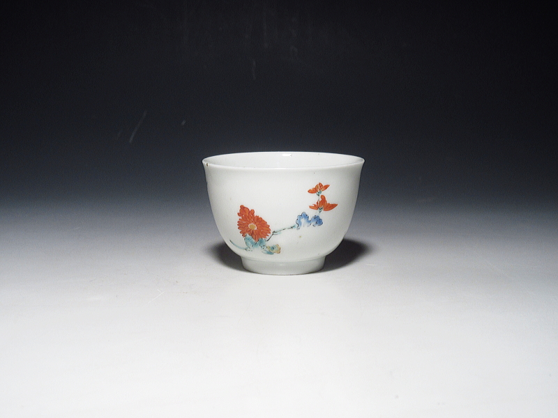 古伊万里　柿右衛門　花鳥文　盃【延宝】