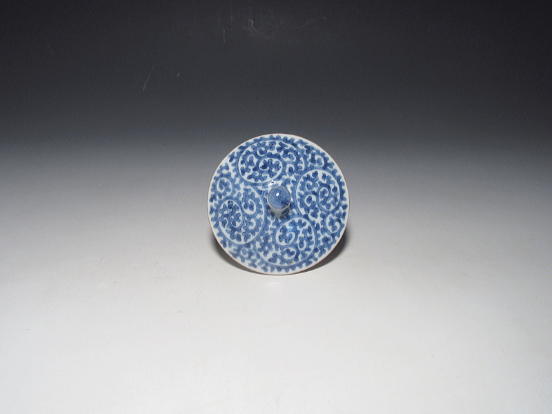 古伊万里　染付　七宝蛸唐草文　水注【元禄～享保】