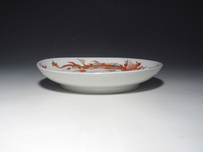 古伊万里　柿右衛門　宝珠飛龍文　五寸皿　５枚組【延宝】