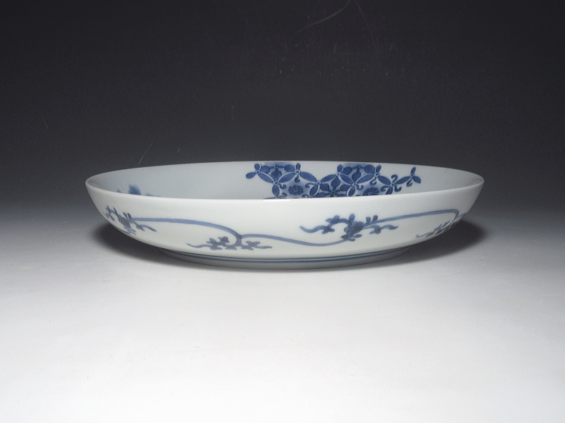 古伊万里 藍柿右衛門 団龍七宝文 七寸皿【延宝】