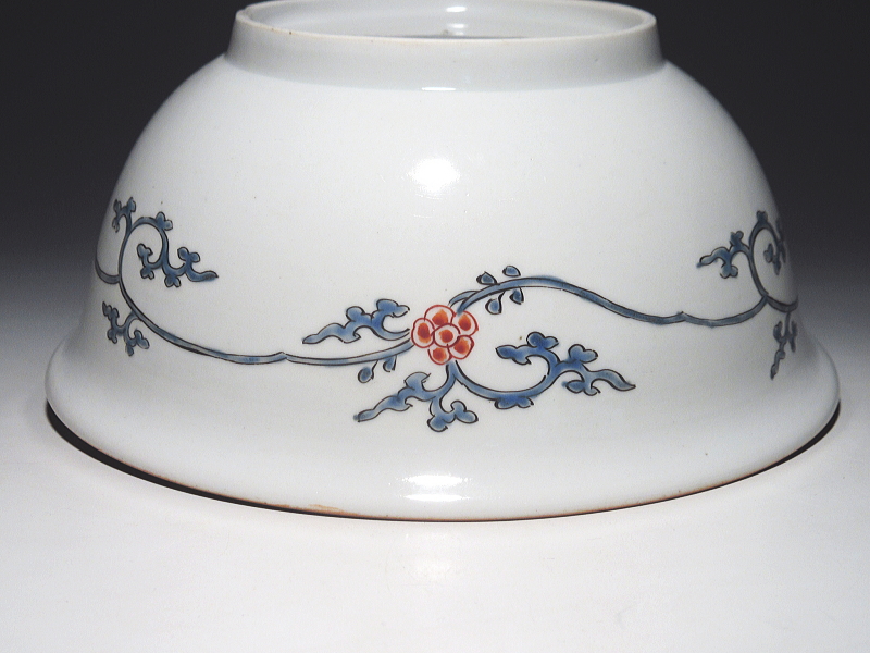 古伊万里 柿右衛門 唐獅子牡丹文 丸鉢【延宝】