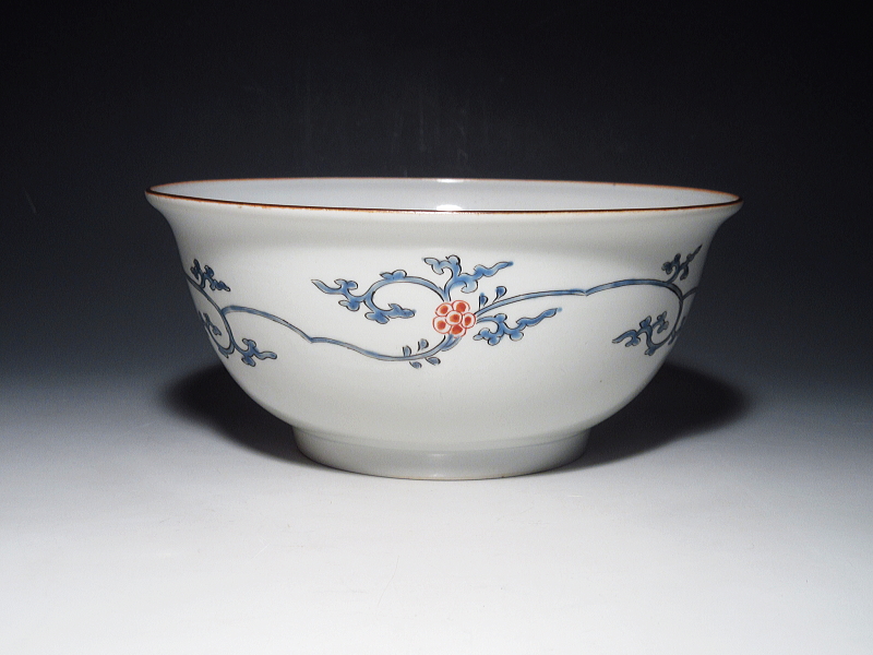 古伊万里 柿右衛門 唐獅子牡丹文 丸鉢【延宝】