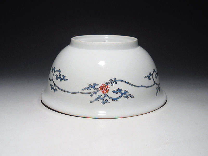 古伊万里 柿右衛門 唐獅子牡丹文 丸鉢【延宝】