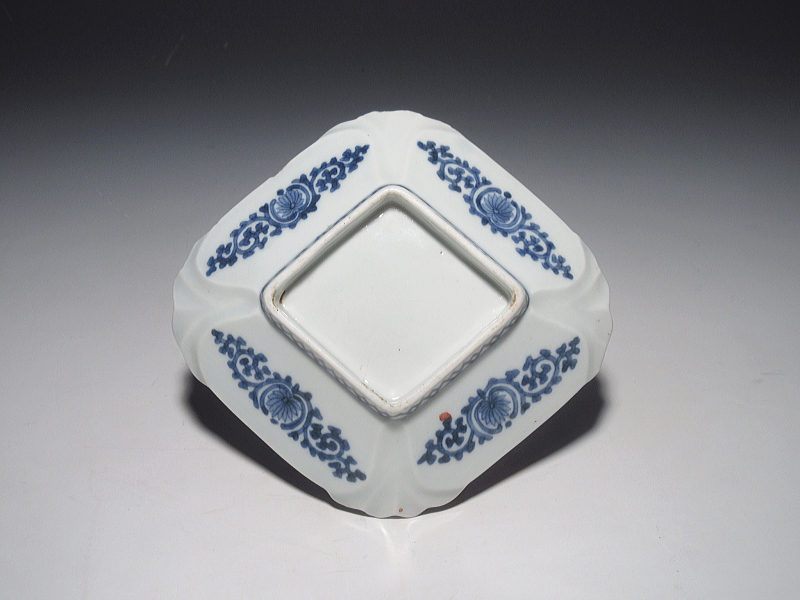 古伊万里　柿右衛門　牡丹鳳凰文　菱形変形皿【延宝】