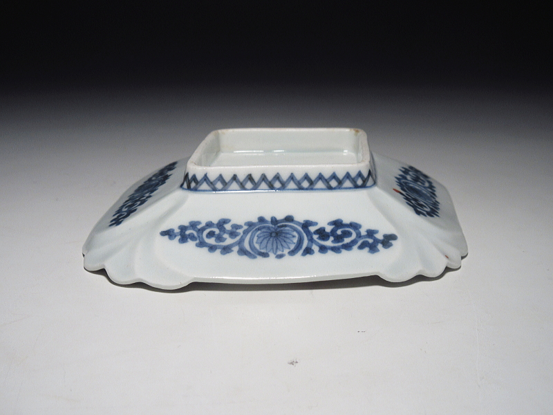 古伊万里　柿右衛門　牡丹鳳凰文　菱形変形皿【延宝】