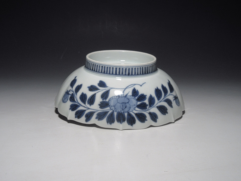 藍鍋島 葡萄絵 菊皿 5客組【安永】