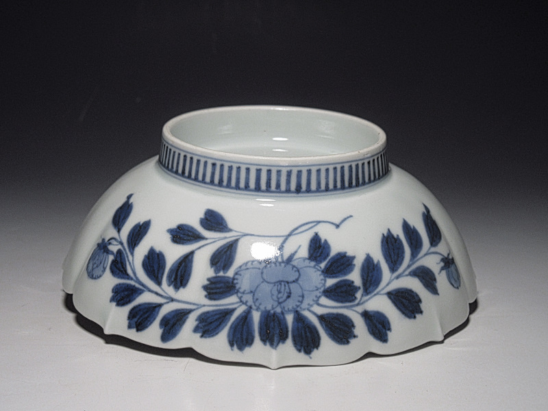 藍鍋島 葡萄絵 菊皿 5客組【安永】