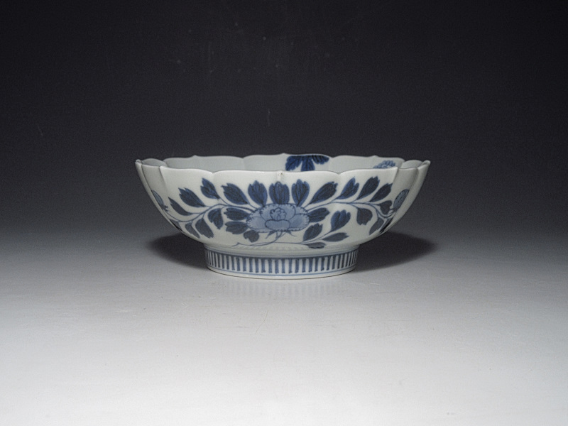 藍鍋島 葡萄絵 菊皿 5客組【安永】