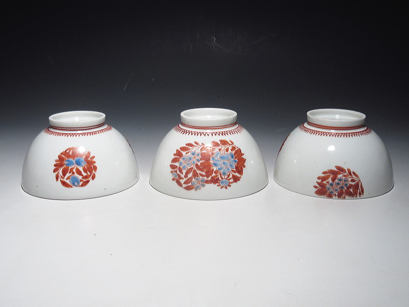 古伊万里　柿右衛門　花文　茶碗　５客組【延宝】