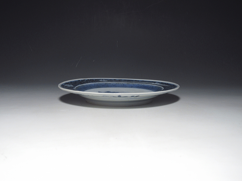 古伊万里　藍柿右衛門　若松蛸唐草文　五寸皿【延宝】