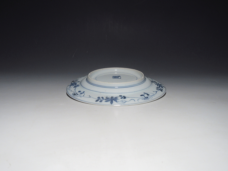 古伊万里　藍柿右衛門　若松蛸唐草文　五寸皿【延宝】