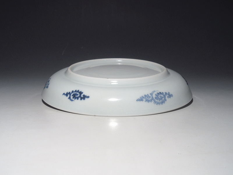 古伊万里　染付　飛び蛸唐草文　六寸皿　６枚組【宝暦】