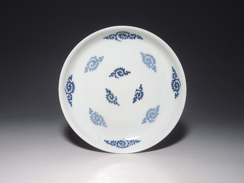古伊万里　染付　飛び蛸唐草文　六寸皿　６枚組【宝暦】
