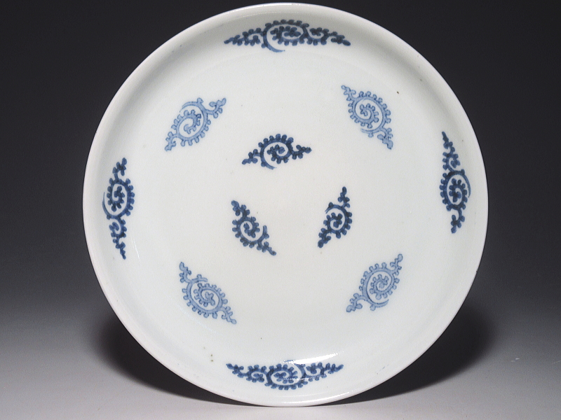 古伊万里　染付　飛び蛸唐草文　六寸皿　６枚組【宝暦】