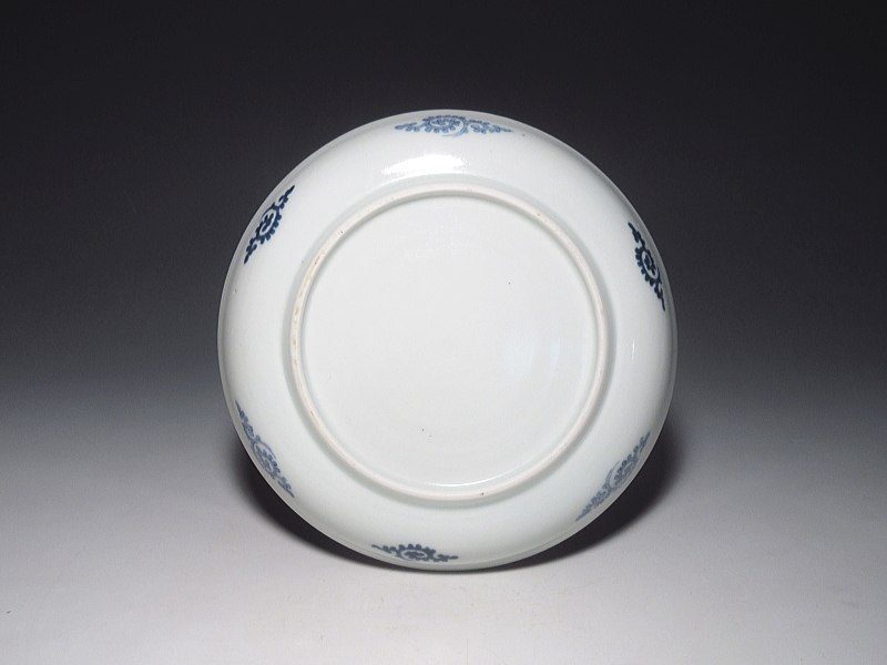 古伊万里　染付　飛び蛸唐草文　六寸皿　６枚組【宝暦】