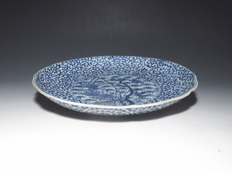 古伊万里　染付　両面蛸唐草文　七寸強皿【享保～宝暦】その２