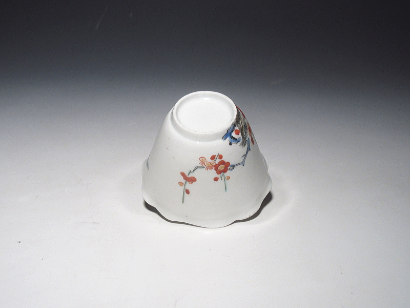 古伊万里　柿右衛門　花鳥柴垣文　猪口【延宝】