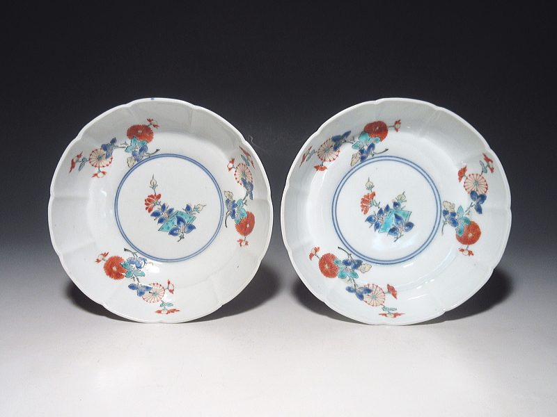 古伊万里 柿右衛門 和本菊花文 深皿 5客組【延宝】