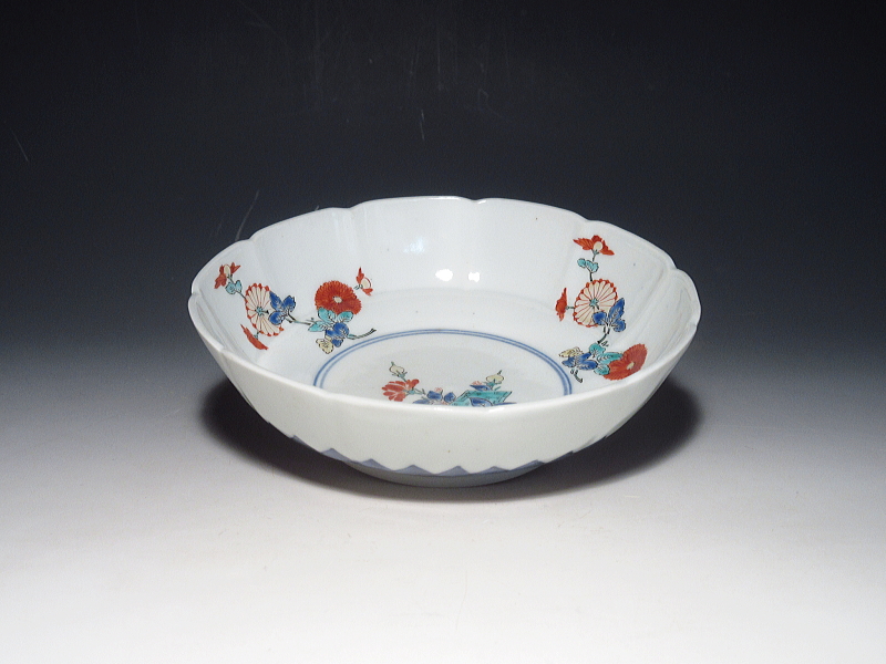 古伊万里 柿右衛門 和本菊花文 深皿 5客組【延宝】