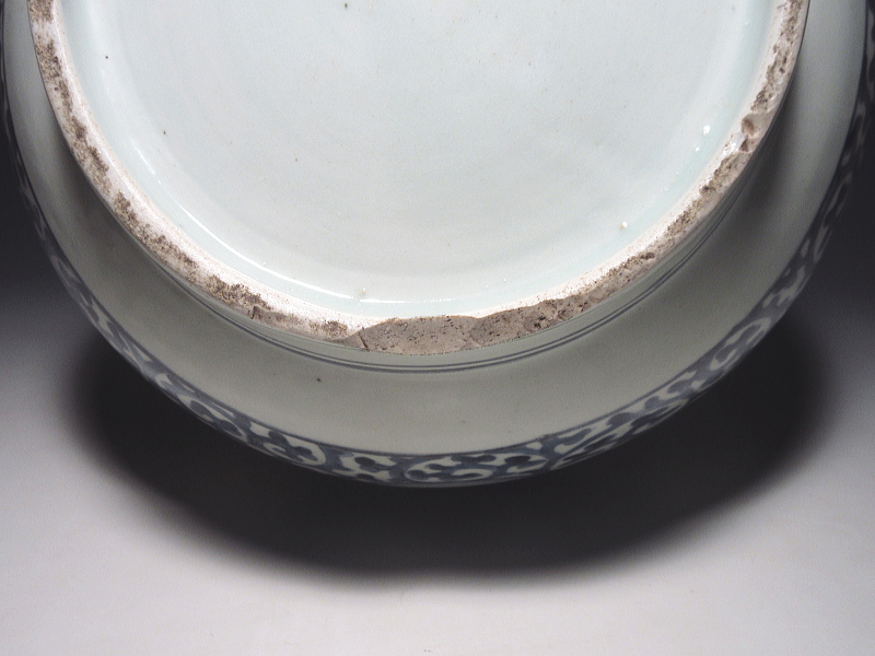 古伊万里 染付 雪輪蛸唐草文 大徳利【元禄~享保】