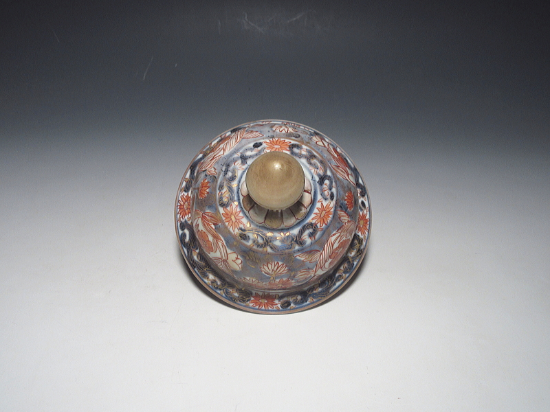 古伊万里　元禄色絵　蓋付沈香壷【元禄】