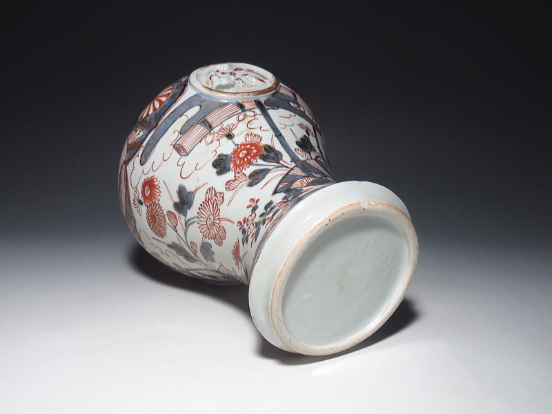 古伊万里　元禄色絵　蓋付沈香壷【元禄】