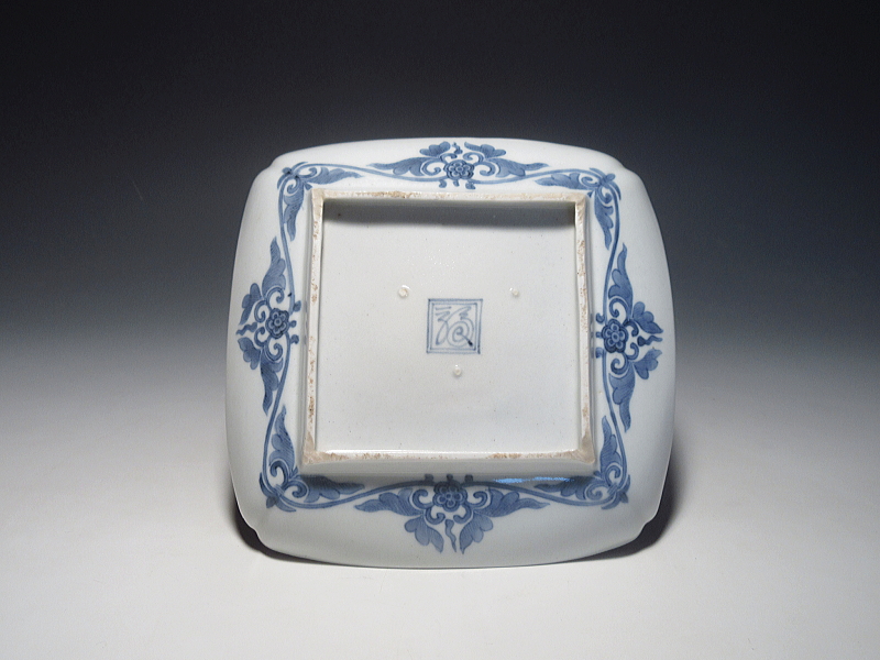 古伊万里　柿右衛門　龍虎文　角皿【延宝】