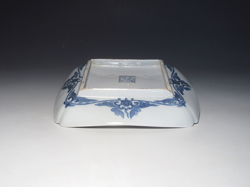 古伊万里　柿右衛門　龍虎文　角皿【延宝】