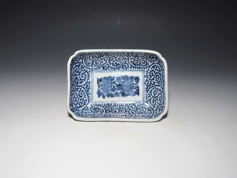 古伊万里　染付　蛸唐草文　小さな長皿　５枚組【宝暦】