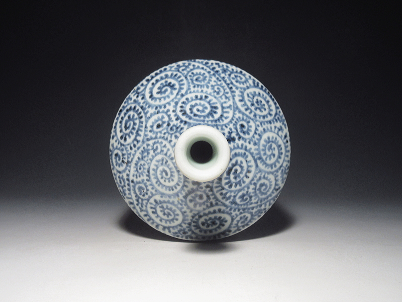 古伊万里　染付　蛸唐草文　酒徳利（密淋酒）【宝暦】