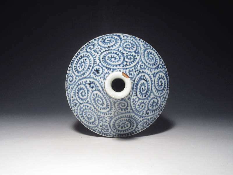 古伊万里　染付　蛸唐草文　酒徳利（忍冬酒）【宝暦】