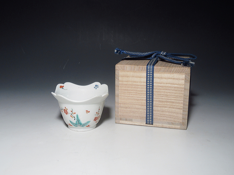 古伊万里　柿右衛門　花鳥文　四方向付【延宝】