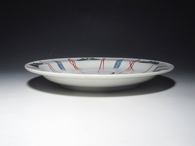 古伊万里 柿右衛門 羽子板文 七寸強皿【延宝】