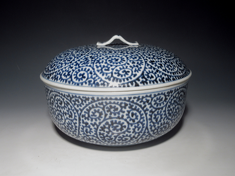 古伊万里　染付　蛸唐草文　食籠【宝暦】