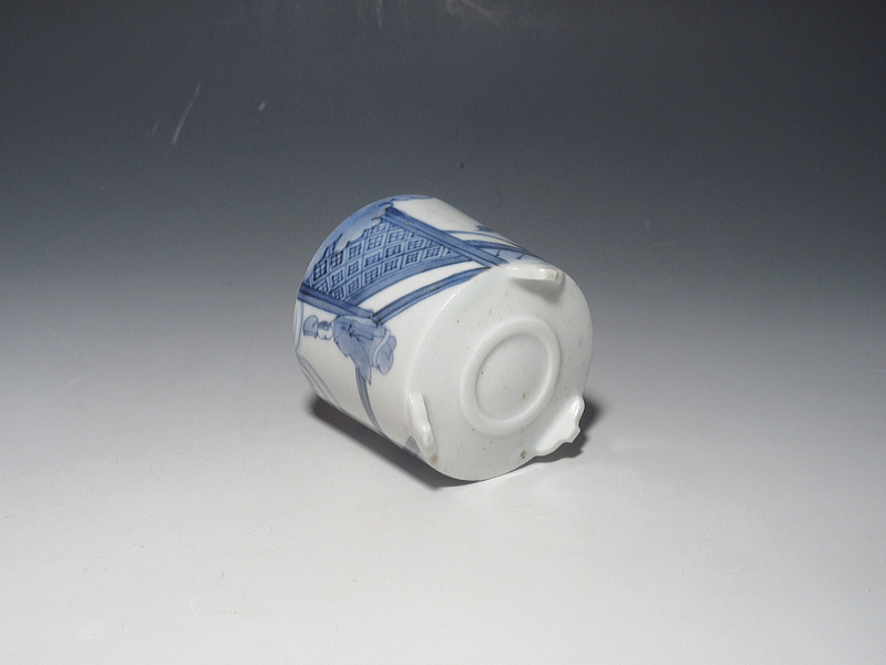 古伊万里　藍柿右衛門　芭蕉人物文　銀火屋香炉【元禄】