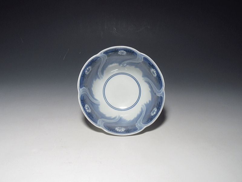 古伊万里 藍柿右衛門 瑠璃捻り文 向付 5客組【延宝~元禄】