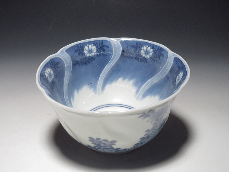 古伊万里 藍柿右衛門 瑠璃捻り文 向付 5客組【延宝~元禄】