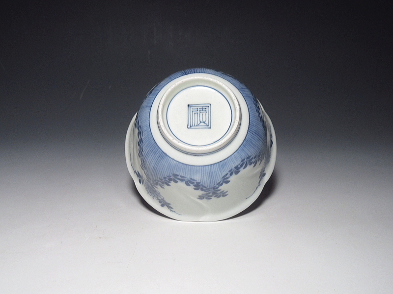 古伊万里 藍柿右衛門 瑠璃捻り文 向付 5客組【延宝~元禄】