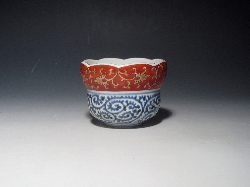 古伊万里　赤絵　蛸唐草文　向付　５客組【宝暦】