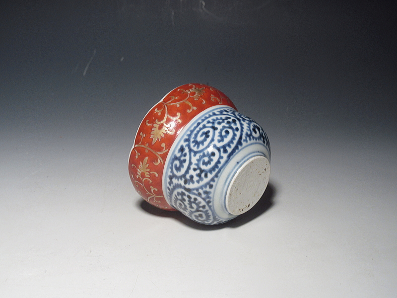 古伊万里　赤絵　蛸唐草文　向付　５客組【宝暦】