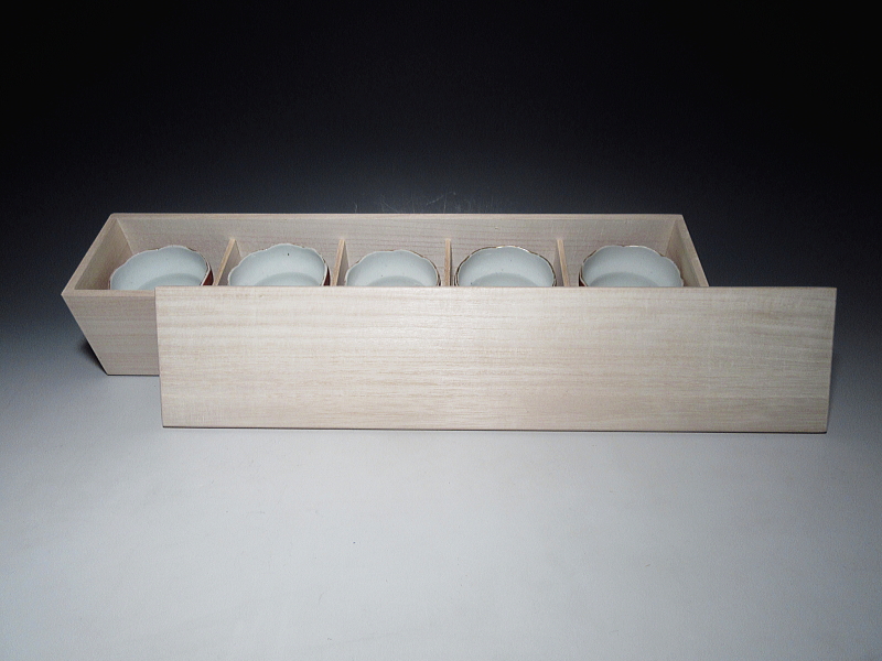 古伊万里　赤絵　蛸唐草文　向付　５客組【宝暦】