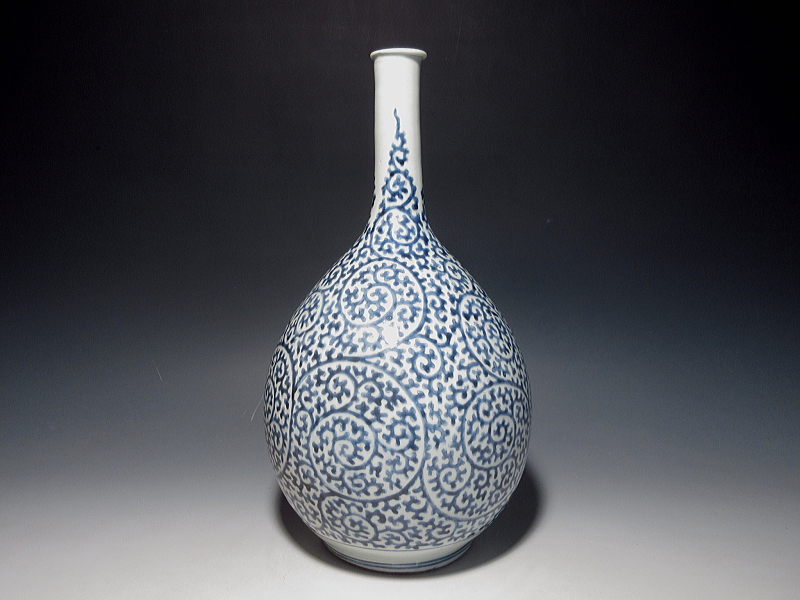 古伊万里 染付 蛸唐草文 大徳利【元禄~享保】