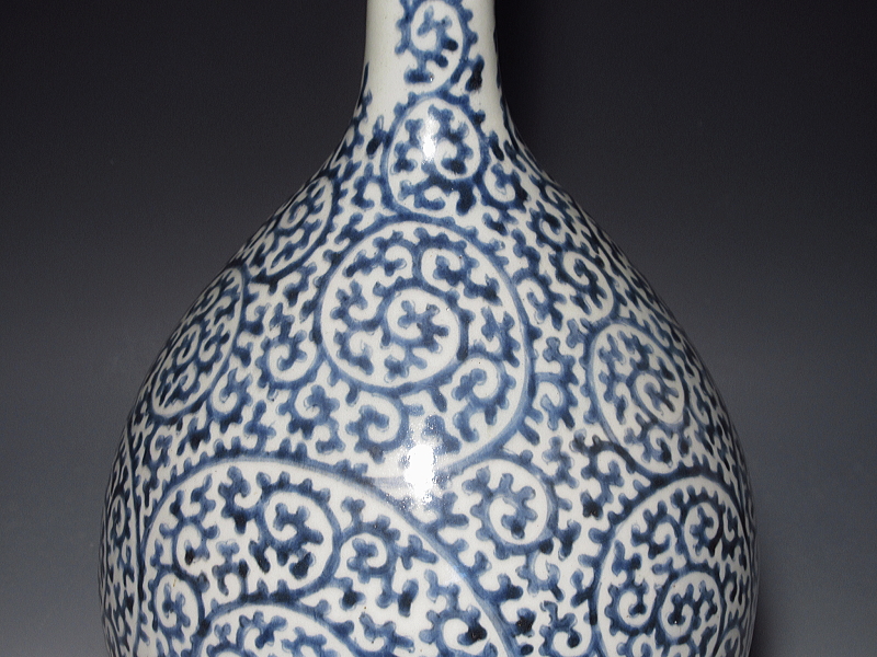 古伊万里 染付 蛸唐草文 大徳利【元禄~享保】
