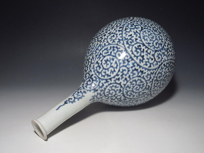 古伊万里 染付 蛸唐草文 大徳利【元禄~享保】